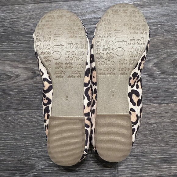 Rialto Sunnyside II Size 9 Ballet Flats Leopard Animal Print Shoes Bow Neutral - Picture 8 of 8